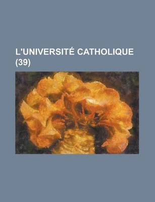 Book cover for L'Universite Catholique (39)