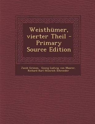 Book cover for Weisthumer, Vierter Theil