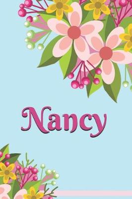 Book cover for Nancy Personalized Blank Lined Journal Notebook