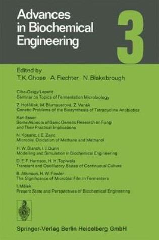 Cover of Advances in Biochemical Engineering