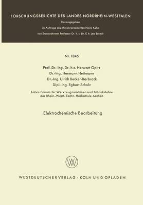 Cover of Elektrochemische Bearbeitung