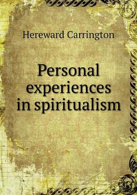 Book cover for Personal experiences in spiritualism