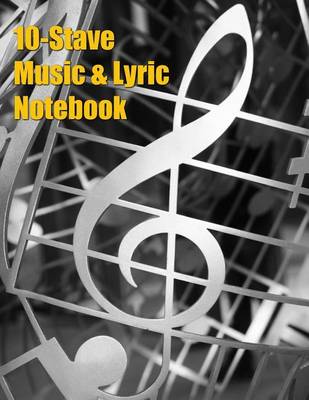 Book cover for 10-Stave Music & Lyric Notebook - Silver Treble Clef