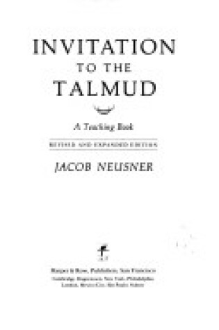 Cover of Invitation to the Talmud