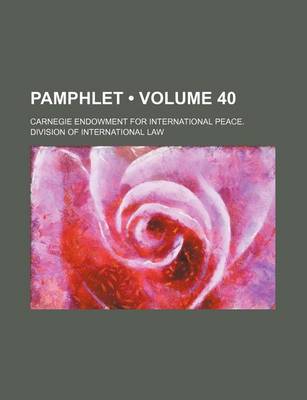 Book cover for Pamphlet Volume 40