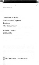 Cover of Transitions to Stable Authoritarian-corporate Regimes