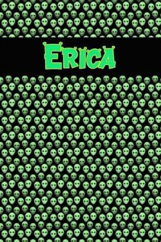 Cover of 120 Page Handwriting Practice Book with Green Alien Cover Erica