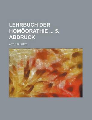 Book cover for Lehrbuch Der Homoorathie 5. Abdruck