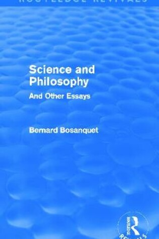 Cover of Science and Philosophy (Routledge Revivals)