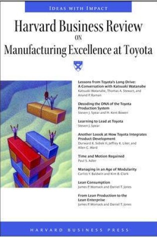 Cover of "Harvard Business Review" on Manufacturing Excellence at Toyota