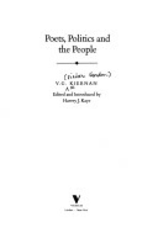 Cover of Poets, Politics and the People