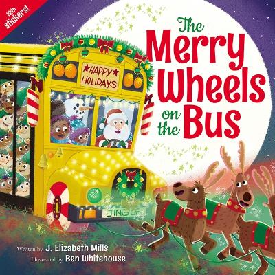 Book cover for The Merry Wheels on the Bus (a Holiday Wheels on the Bus Book)