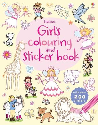 Book cover for Girls' Colouring and Sticker Book