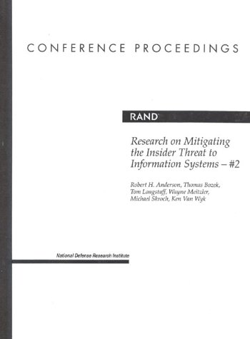 Book cover for Research on Mitigating the Insider Threat to Information Systems