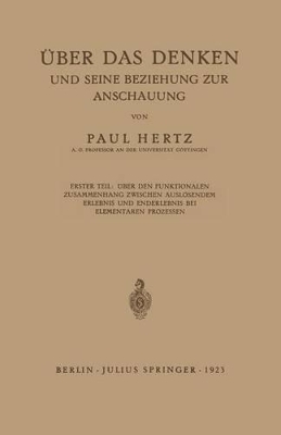 Book cover for UEber Das Denken Und Seine Beziehung Zur Anschauung