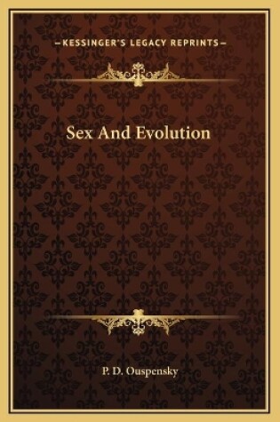 Cover of Sex And Evolution