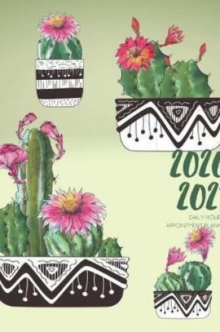 Cover of Daily Planner 2020-2021 Watercolor Cactus 15 Months Gratitude Hourly Appointment Calendar