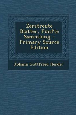 Cover of Zerstreute Blatter, Funfte Sammlung