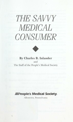 Book cover for The Savvy Medical Consumer