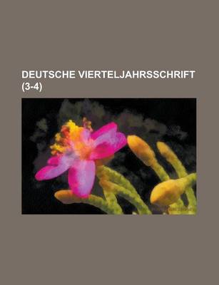 Book cover for Deutsche Vierteljahrsschrift (3-4)