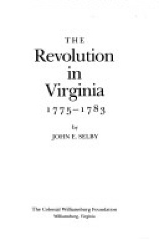 Cover of The Revolution in Virginia, 1775-83