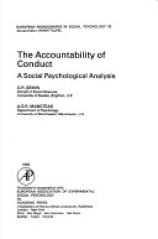 Cover of The Accountability of Conduct