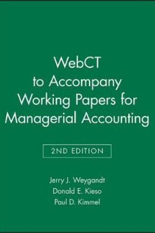 Cover of Webct to Accompany "Managerial Accounting", 2nd Edition