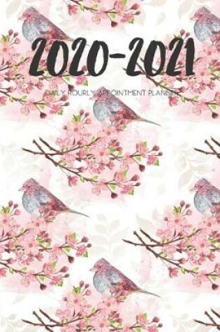 Cover of Daily Planner 2020-2021 Pink Sakura Bird 15 Months Gratitude Hourly Appointment Calendar