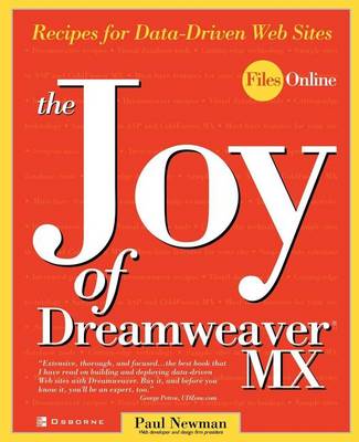 Book cover for The Joy of Dreamweaver MX: Recipes for Data-Driven Web Sites