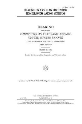 Book cover for Hearing on VA's plan for ending homelessness among veterans