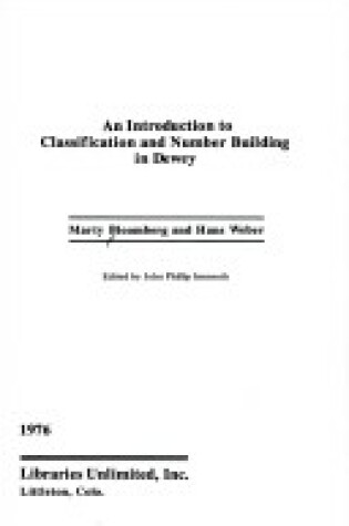 Cover of Introduction to Classification and Number Building in Dewey