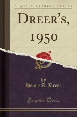 Cover of Dreer's, 1950 (Classic Reprint)