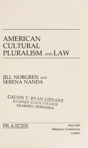 Book cover for American Cultural Pluralism and Law