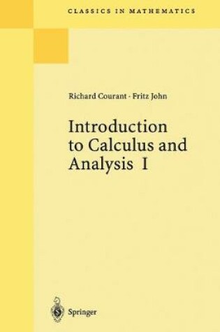 Cover of Introduction to Calculus and Analysis I