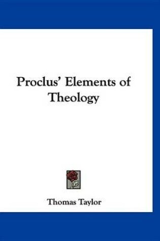 Cover of Proclus' Elements of Theology