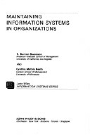 Cover of Maintaining Information Systems in Organizations