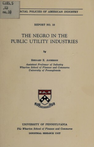 Cover of The Negro in the Public Utility Industries