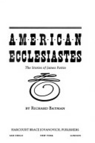 Cover of American Ecclesiastes