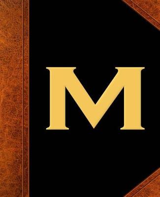 Cover of Monogram M Personalized School Composition Book Vintage Style 130 Pages