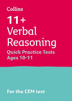 Cover of 11+ Verbal Reasoning Quick Practice Tests Age 10-11 (Year 6)