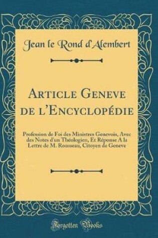 Cover of Article Geneve de l'Encyclopédie