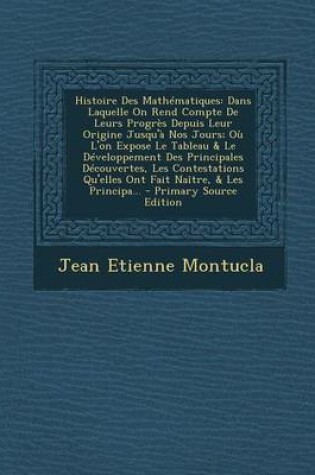 Cover of Histoire Des Mathematiques