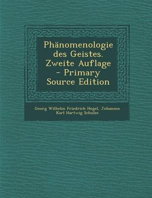 Book cover for Phanomenologie Des Geistes. Zweite Auflage