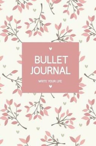 Cover of Bullet Journal Dot Grid, Daily Dated Notebook Diary, Sweet Pink Pretty Japanese Blossom Cover