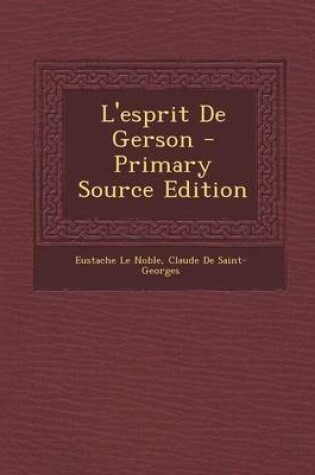 Cover of L'Esprit de Gerson