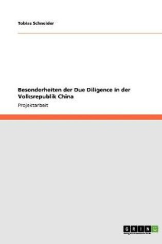 Cover of Besonderheiten der Due Diligence in der Volksrepublik China