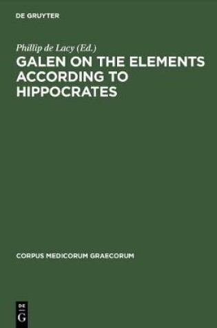 Cover of Galen on the Elements According to Hippocrates