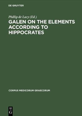 Book cover for Galen on the Elements According to Hippocrates