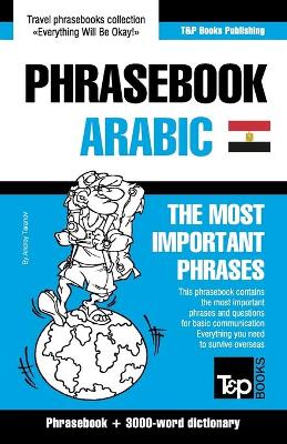 Book cover for English-Egyptian Arabic phrasebook and 3000-word topical vocabulary