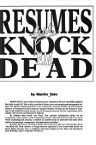 Cover of Resumes That Knock Them Dead